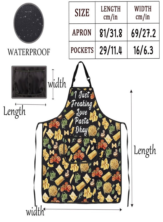 MNIGIU Italian Food Adjustable Apron Pasta Lover Gift I Just Freaking Love Pasta Kitchen Apron Cooking Chef Gift - Image 2