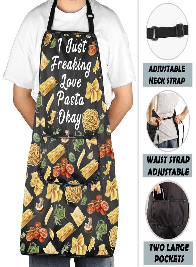 MNIGIU Italian Food Adjustable Apron Pasta Lover Gift I Just Freaking Love Pasta Kitchen Apron Cooking Chef Gift - Image 4