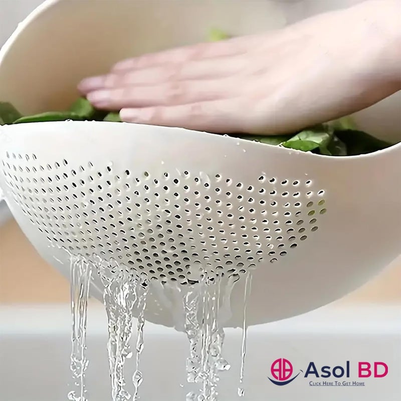 AsolBD 1pc Rice Washer Strainer Colanders for Cleaning Vegetable Fruit Pasta bowl Organizer Colander Multifunctional Kitchen Washing Basket Basin, Kitchen Supplies, Dishwasher Safe (Green) - Image 4