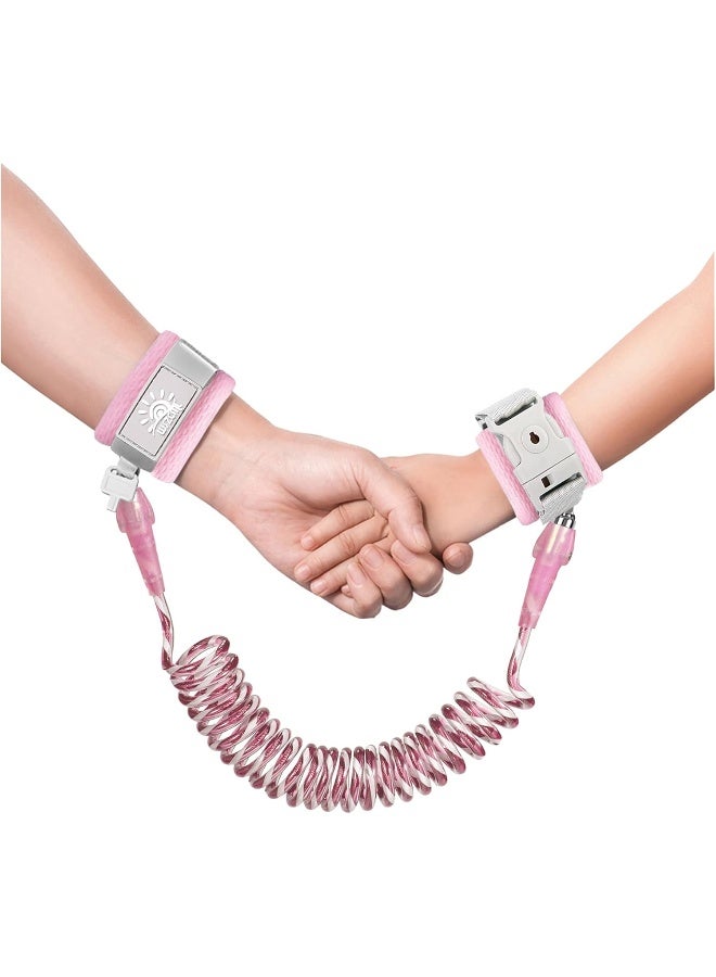WSZCML Toddler Harness Walking Leash - Child Anti Lost Wrist Link - Child Safety Harness - Upgrade with Reflective(6.5ft) - for Boys and Girls, Not Easy to Open Without Key (Light Pink) - Image 1