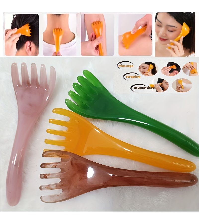 5 Claw Scalp Massager Comb Ergonomic Plastic Head Massager Random Color Stress Relief Hair Care - Image 1