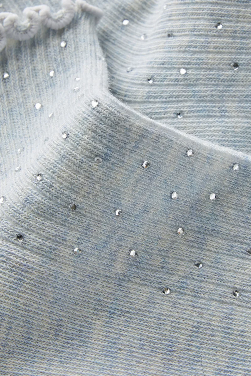 DIAMANTE FRILL ANKLE SOCK