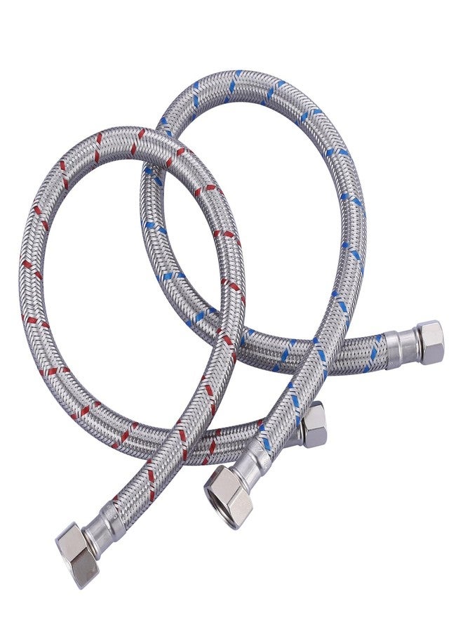 ALEASHA 20'' Length Faucet Supply Line, Stainless Steel Braided cUPC Sink Hose with G1/2" FIP x 3/8" Compression Supply Hose for Sink Faucet Bathroom Kitchen Faucet Connector Water Supply Line 2 PCS - Image 1