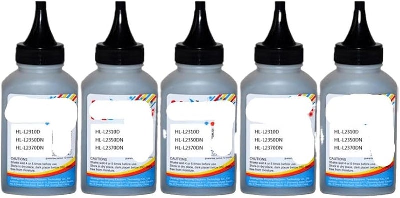 5PC Toner Powder Compatible with Brother HL L2310D L2350DN L2370DN L2375DW L2395DW MFC L2713DW TN760 TN2450 - Image 1