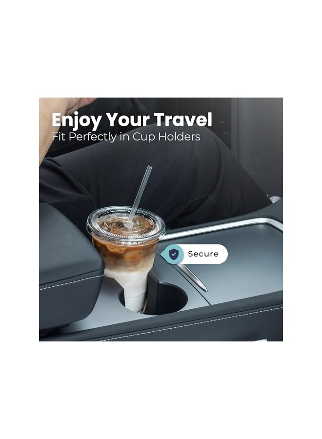 S-TOP 100 Pack 12 oz Plastic Iced Coffee Cups with Flat Lids and Straws, Disposable Clear Cup, BPA Free Cup for Party, Smoothie, Cold Drinks, Juice, Milkshake, Bubble Boba, Tea - Image 4