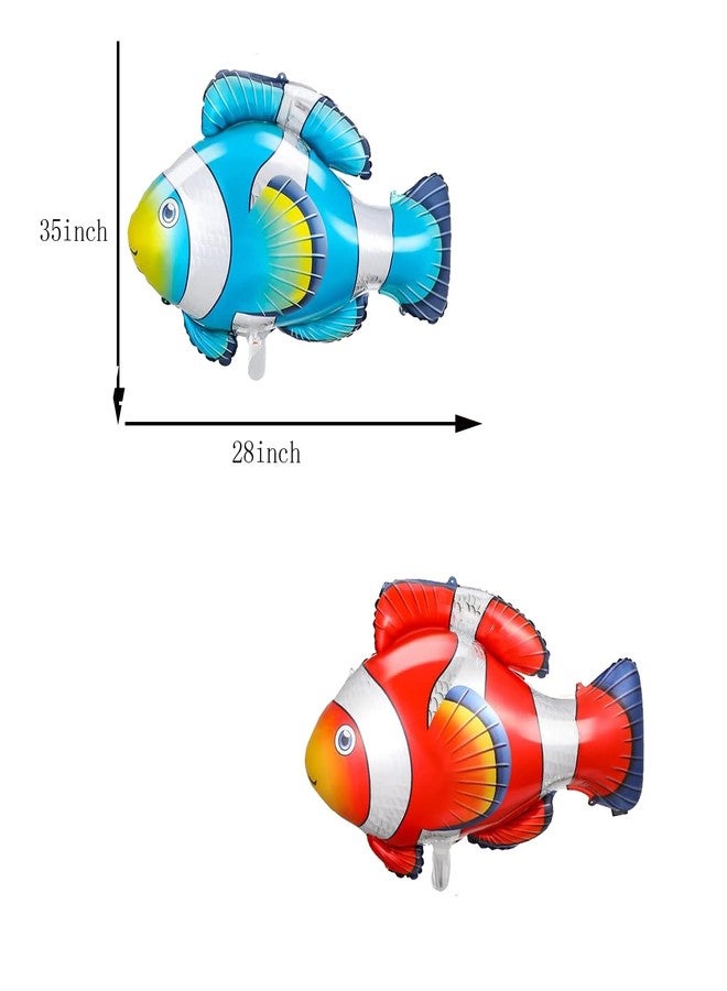 DYT 12PCS Fish Foil Balloons: 4 Big Sea Animal Creature + 8 Small Fish Mylar, Reusable, Under The Sea, Ocean Themed Party Decoration - Image 4