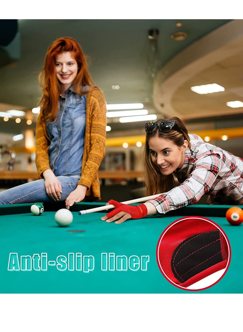 SYOSI Breathable and Comfortable Billiard Pool Gloves Fits on Left Hand Glove Elastic Shooters Snooker Cue Sports Show Pool Gloves  for Snooker Cue Sport for Women and Men 9Pcs - Image 2
