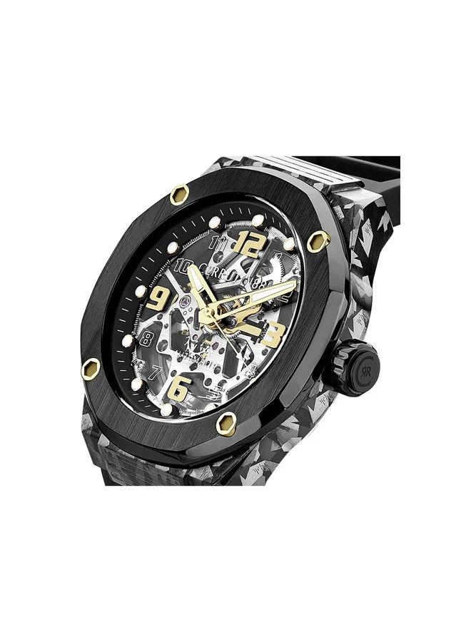 شيروتي 1881 Razzuolo 45mm Men's Automatic Watch with Black Silicone Strap