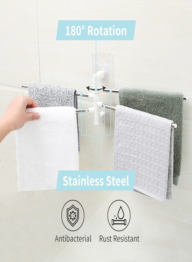 DSOAR Kitchen Swivel Towel Bar Stainless Steel 4 Arm 180° Rotation Towel Rack Wall Mounted Rotating Towel Holder for Bathroom Kitchen - Image 4