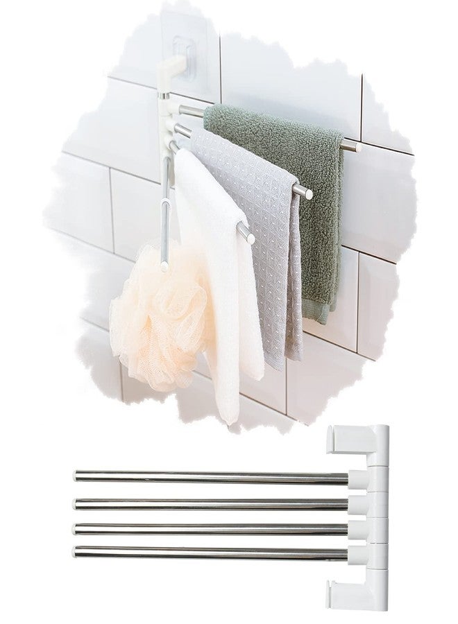 DSOAR Kitchen Swivel Towel Bar Stainless Steel 4 Arm 180° Rotation Towel Rack Wall Mounted Rotating Towel Holder for Bathroom Kitchen - Image 1