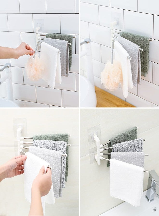 DSOAR Kitchen Swivel Towel Bar Stainless Steel 4 Arm 180° Rotation Towel Rack Wall Mounted Rotating Towel Holder for Bathroom Kitchen - Image 5