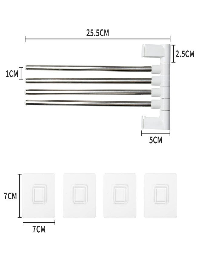 DSOAR Kitchen Swivel Towel Bar Stainless Steel 4 Arm 180° Rotation Towel Rack Wall Mounted Rotating Towel Holder for Bathroom Kitchen - Image 2