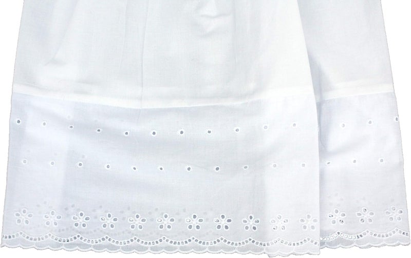 Little Things Mean A Lot White Cotton Christening Baptism Gown with Lace Border with Bonnet - Image 4