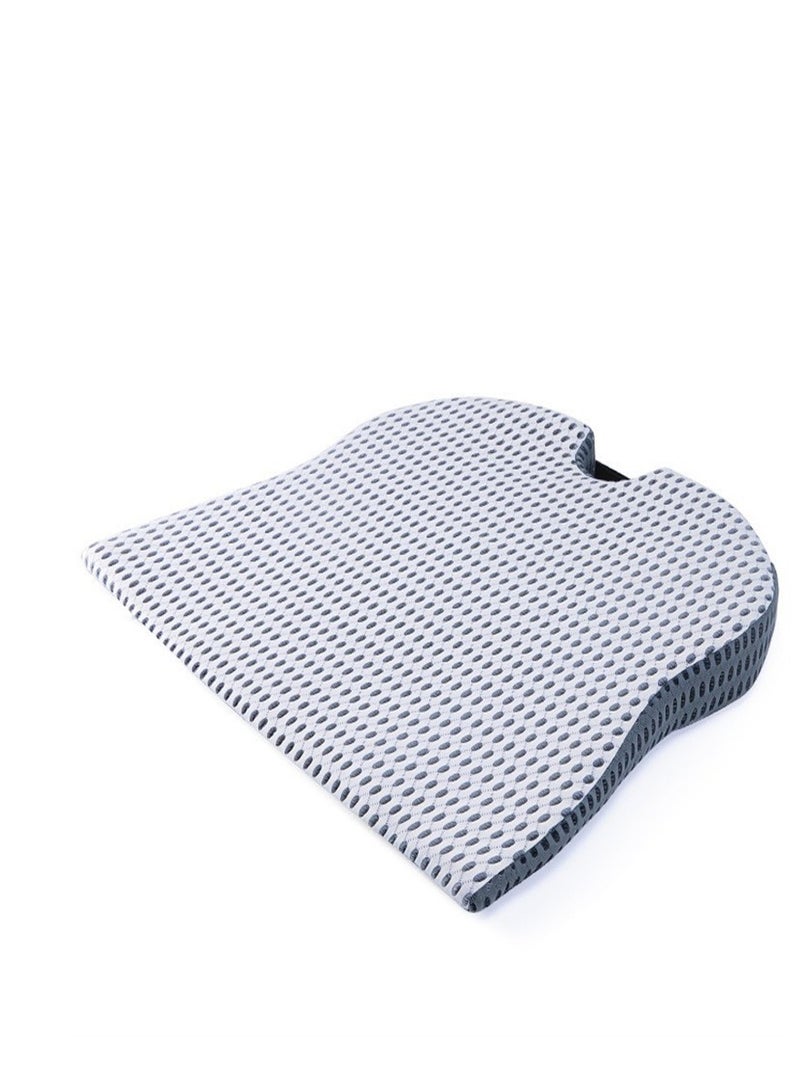 Car Wedge Seat Cushion for Driver/Passenger Car Seats - Wedge Car Seat Cushion for Driving to Improve Vision/Posture - Memory Foam Car Seat Cushion for Hip Pain Relief (Mesh Cover, White) - Image 1