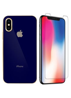 HICOOL iPhone X Case/ iPhone XS Case 2Pack Shockproof Hard PC Electroplated Ultra Thin Back Cover with Screen Protector Tempered Glass 5.8 inch  - Image 1