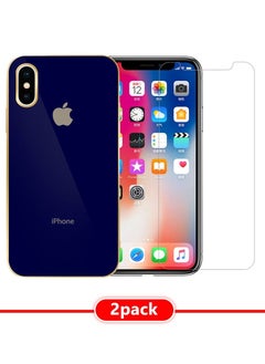HICOOL iPhone X Case/ iPhone XS Case 2Pack Shockproof Hard PC Electroplated Ultra Thin Back Cover with Screen Protector Tempered Glass 5.8 inch  - Image 2