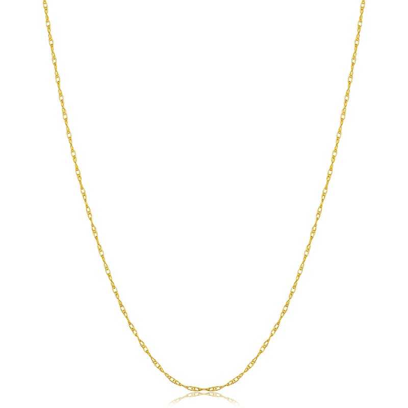 Kooljewelry Womens Classic Rope Chain - 14k Gold 0.8mm Very Thin Lightweight Necklace - Image 1
