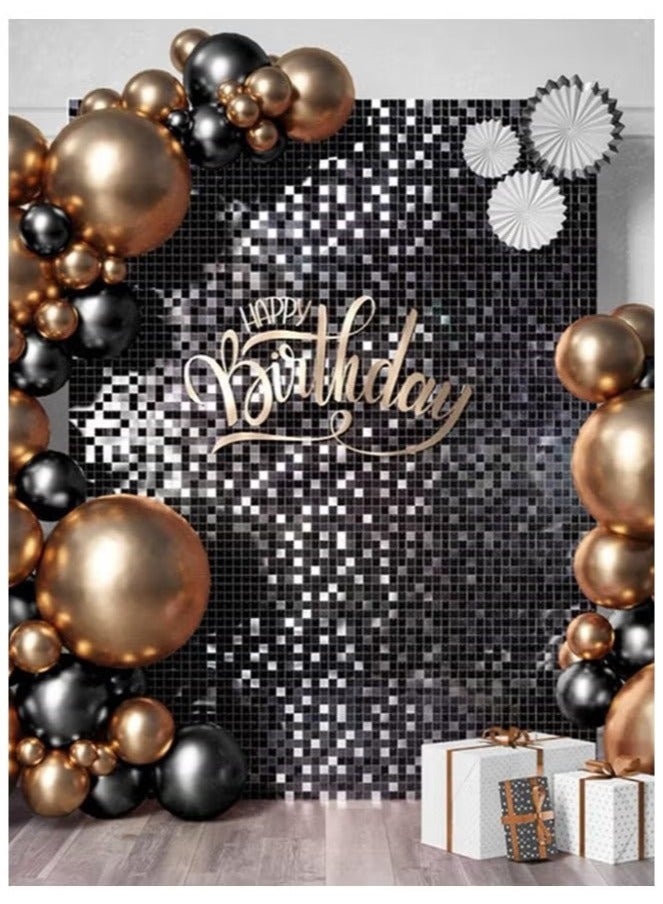 Black Foil Backdrop 2m Length 1m Width Glitter Foil Backdrop for Wedding Birthday Baby Shower Party Decoration - Image 2