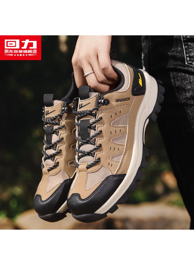 Warrior Outdoor Hiking Non-slip Wear-resistant Sports Shoes For Men Comfortable Thick-soled Work Shoes Brown Black Size 39
