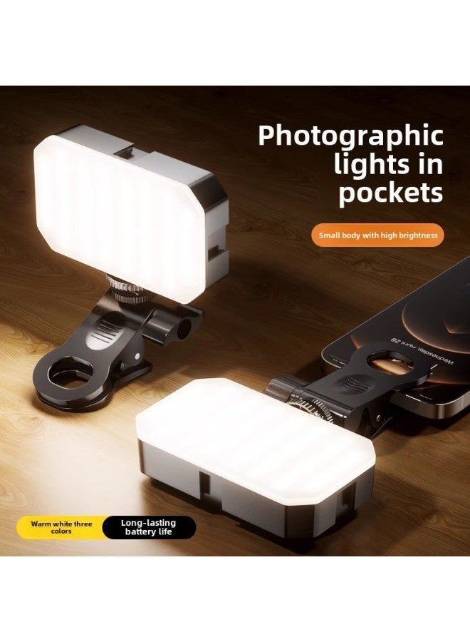 Mobile Phone Photo Fill Light Portable Live Photography Light Net Red Beauty Tender Skin Handheld LED Pocket Light-Specifications: Fill Light + Hot Shoe Mobile Phone Clip + Desktop Tripod  - Image 2