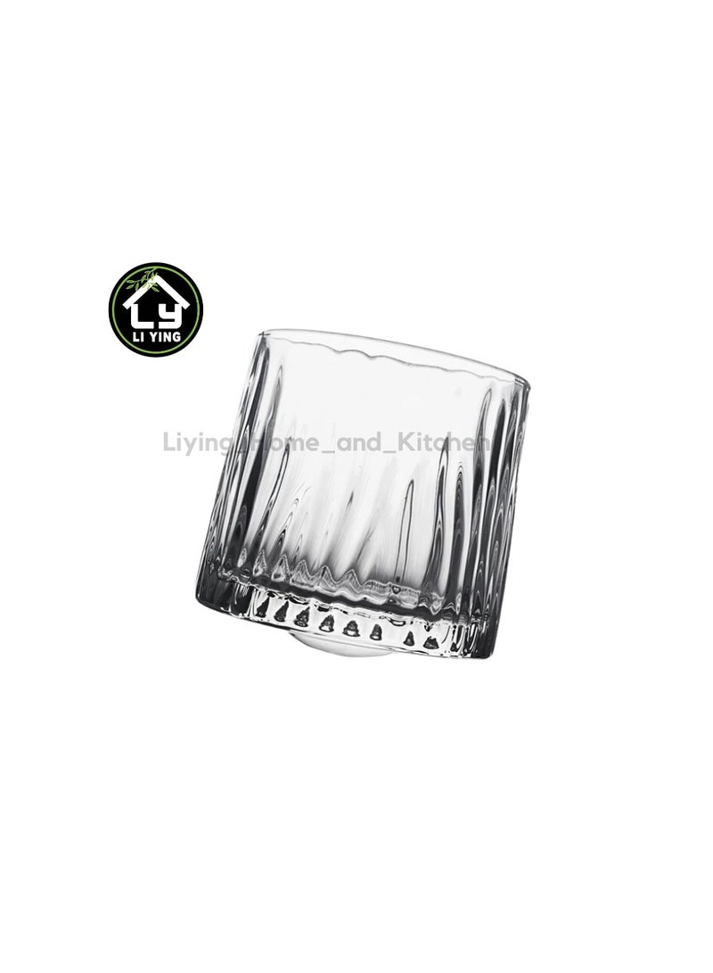 Liying Elegant Design Rotatable Tumbler Crystal Drinking Glass with Creative Coasters for Scotch, Bourbon, Cocktails 4#  - Image 3