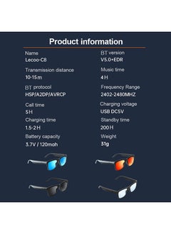 lecoo LECOO C8 Smart Wireless BT Glasses Headset black  - Image 5