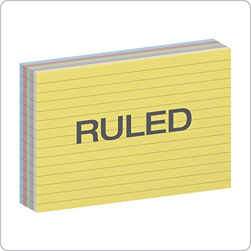 Oxford Ruled Color Index Cards, 4" x 6", Assorted Colors, 100 Per Pack (34610) - Image 2
