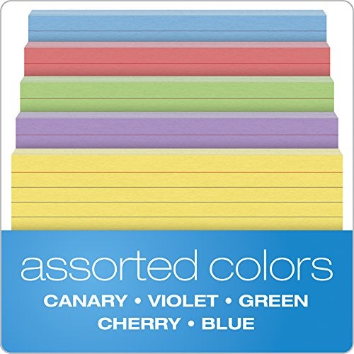 Oxford Ruled Color Index Cards, 4" x 6", Assorted Colors, 100 Per Pack (34610) - Image 4
