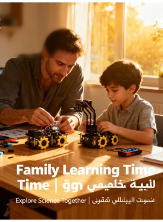 robotgcc Mecanum Wheel Robotic Arm Smart Car Kit – 4WD Omnidirectional Movement, Gripping Arm, Infrared Line Tracking, Ultrasonic Obstacle Avoidance, Bluetooth & IR Control – Arduino IDE Programmable STEM Robot Kit - Image 4