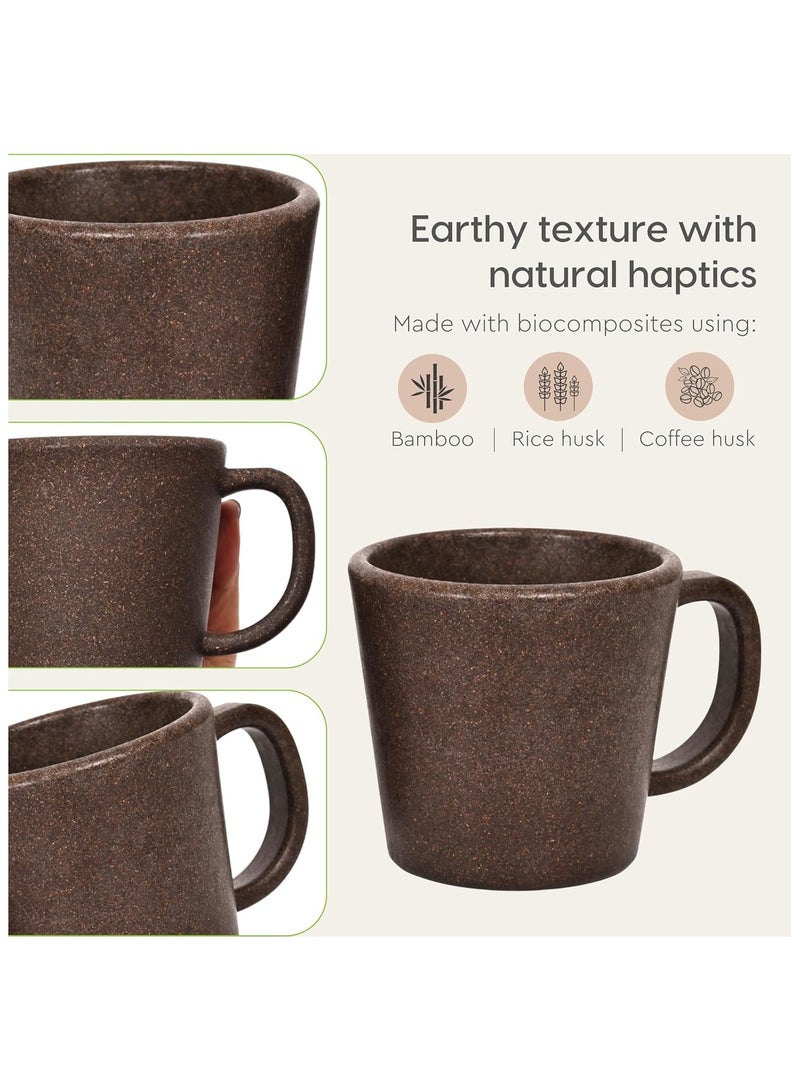 FRENVI Earth-Friendly Majestic Coffee Mug 375 ml| Made with Rice Husk & Bamboo Fibers| Coffee Brown - Image 5