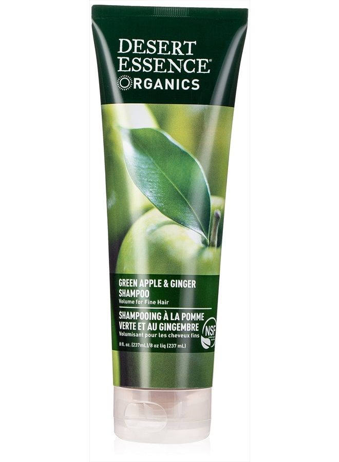 Desert Essence , Apple & Ginger Shampoo 8 fl. oz. - Gluten Free - Vegan - Cruelty Free - Volumizing - Fuller Hair - Revitalizes Scalp - Cleansing