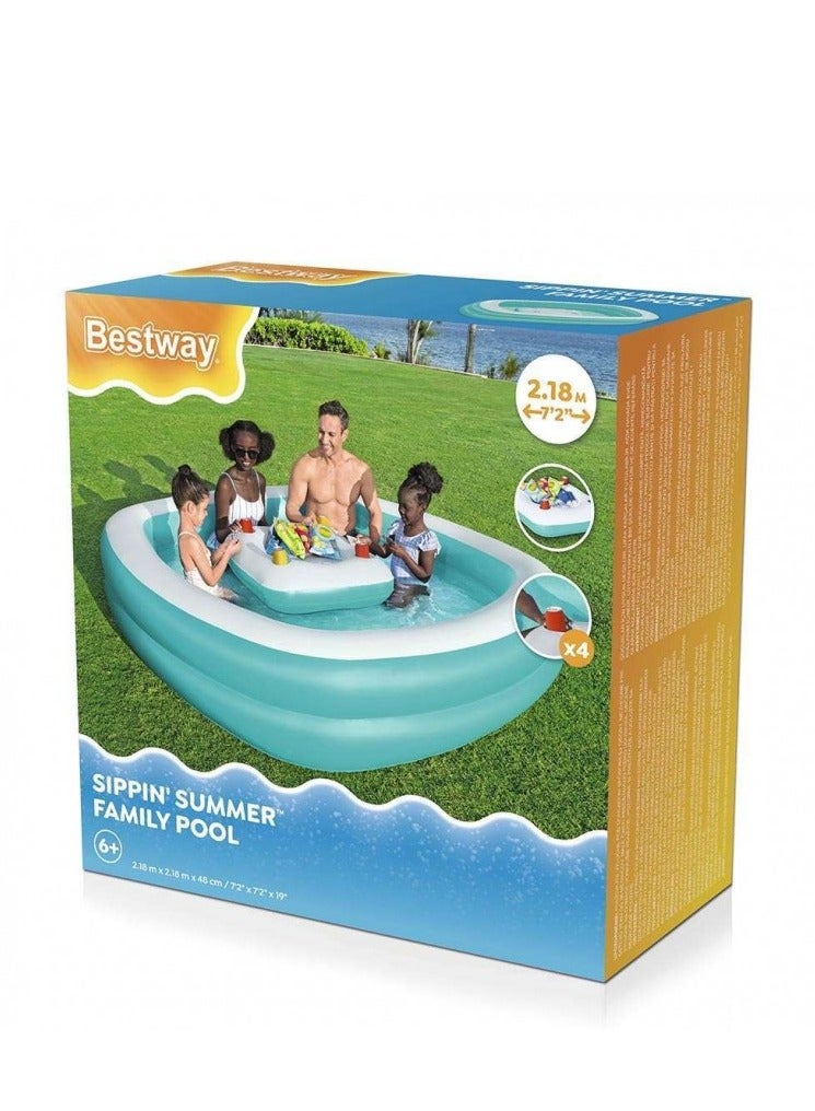 Bestway Inflatable Pool for Kids and Family, Large Size 2.18 x 2.18 x 48 cm - Model 54446 - Image 5