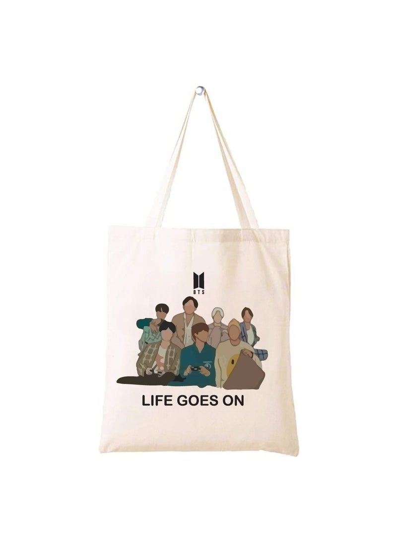 BTS - Cotton bags - Reusable cotton bags - Eco Friendly - Light Weight - For grocery, school, office, Travel - Image 1