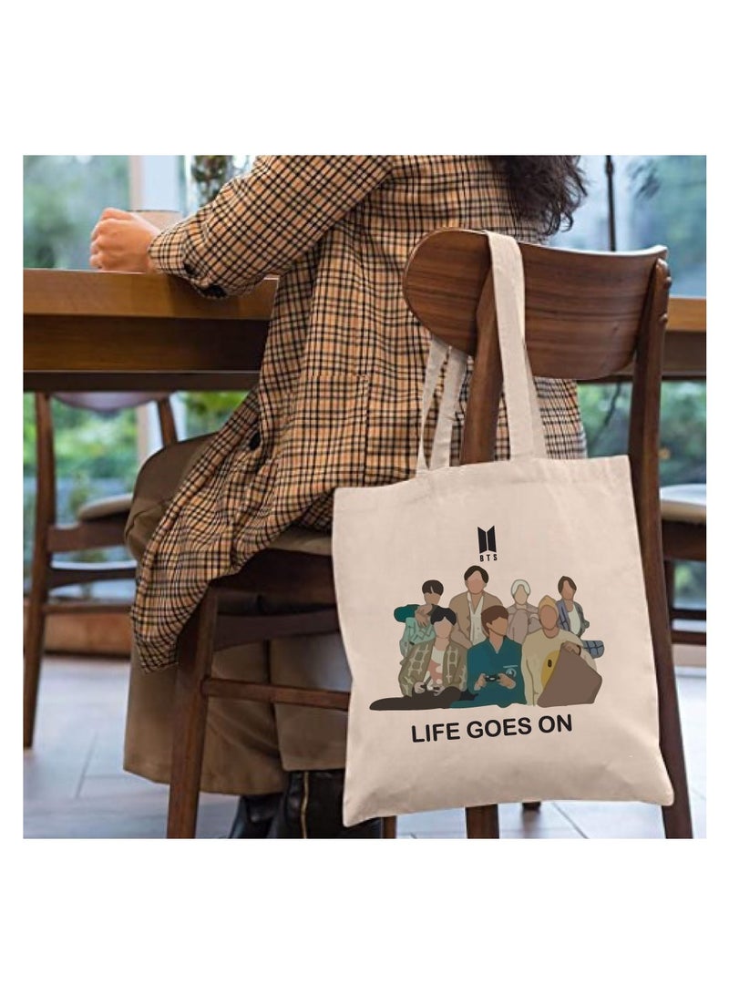 BTS - Cotton bags - Reusable cotton bags - Eco Friendly - Light Weight - For grocery, school, office, Travel - Image 3