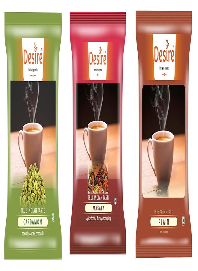 Desire Plain, Cardamom, and Masala Flavoured Tea Instant premix Powder, for Both Manual and Vending Machines, Refreshing - Pack of 3 (3 kg / Each 1 kg) - Image 1