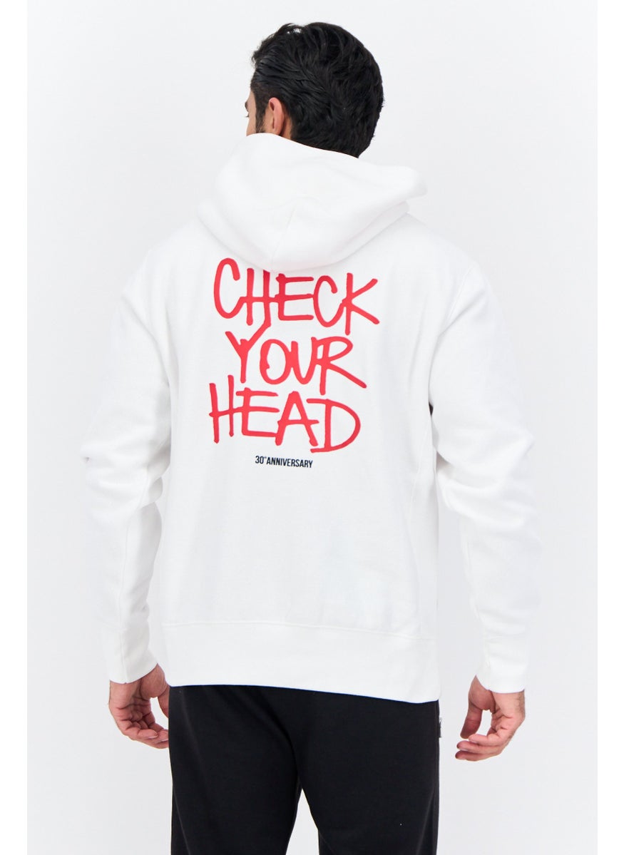 Champion Men Sportswear Fit Long Sleeves Outdoor Hoodies, White  - Image 3