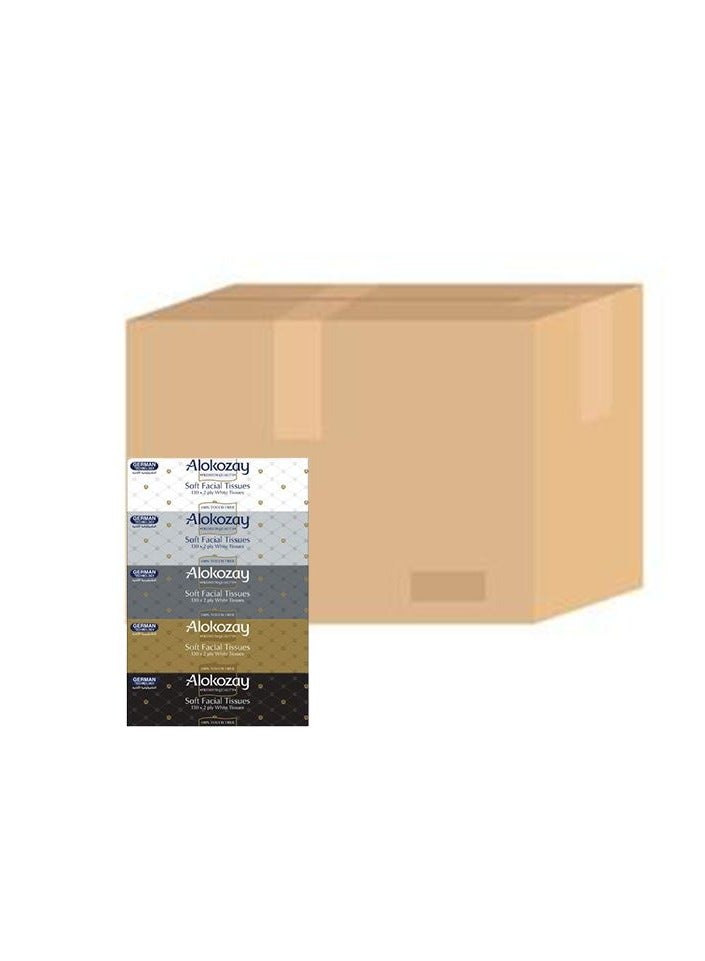 ALOKOZAY SOFT FACIAL TISSUE 130 X 2 PLY WHOLESALE CARTON 30 BOXES - Image 1