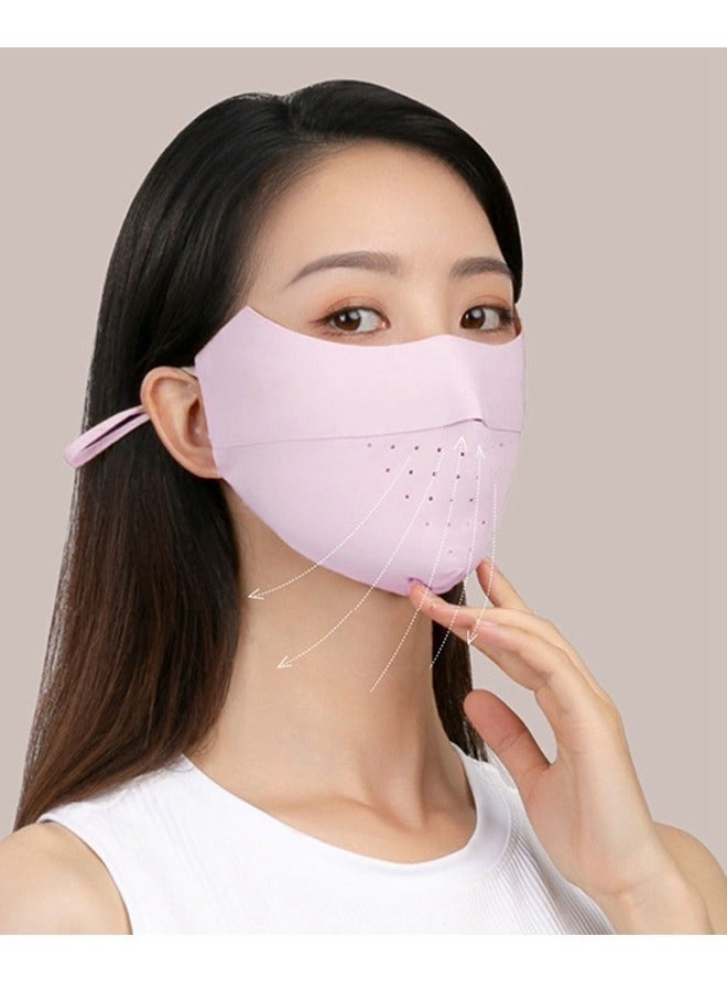 5 Pcs Breathable Ice Silk Face Masks Set, Dust Proof Sun Protection Fabric Face Covering (Black+Pink+Blue+Gray) - Image 5