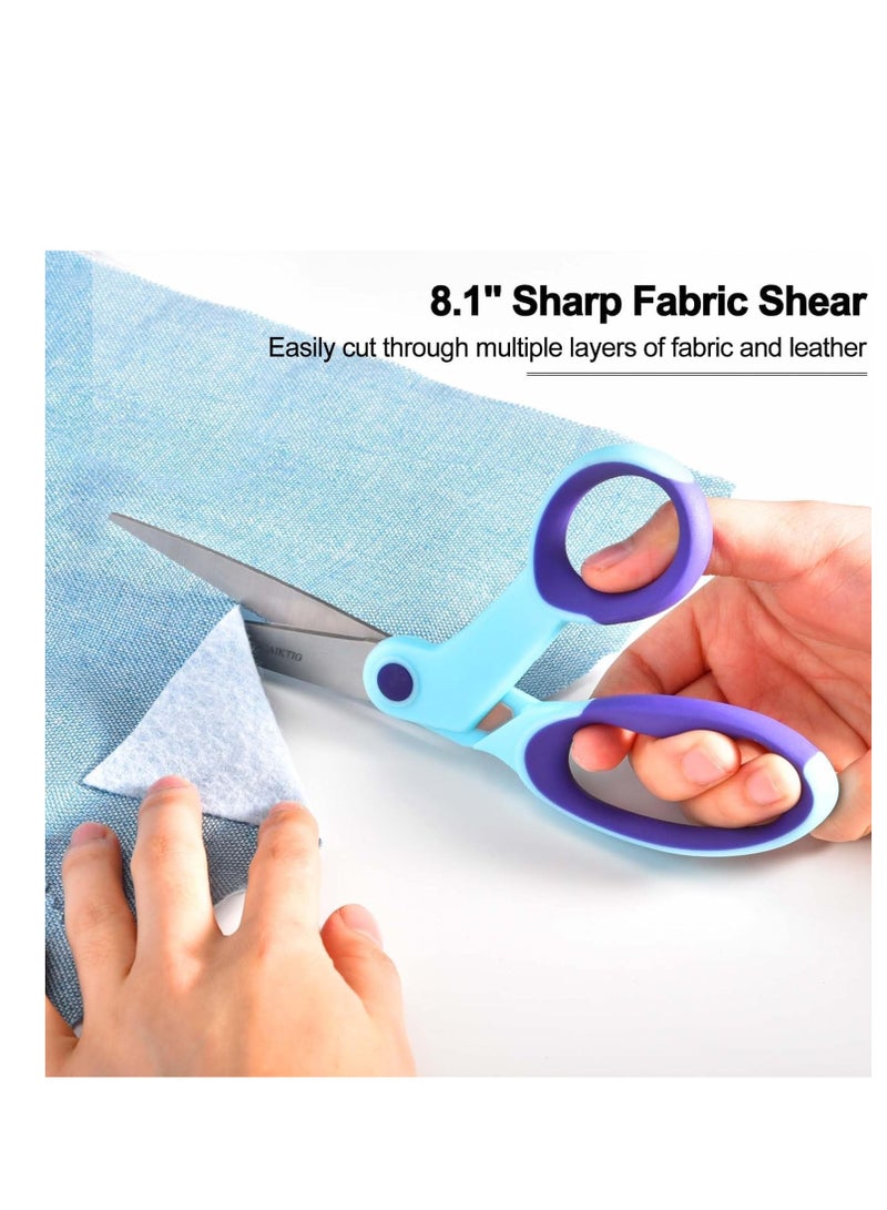 Fabric Scissors, Scissors Set with Sharp Stainless Steel Blade and Soft Handles, Including Sewing Scissors, Craft Scissors, Thread Snipers and Embroidery Scissors, 4PCs, - Image 2