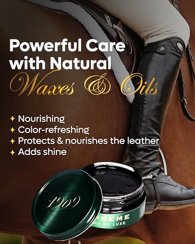 Collonil Leather Shoe Polish 1909 Crème de Luxe Black - Optimum Color Refreshing & Depth - Protects and Nourishes Smooth Leather for a Lasting Glow - 3.38 Fl Oz - Image 4
