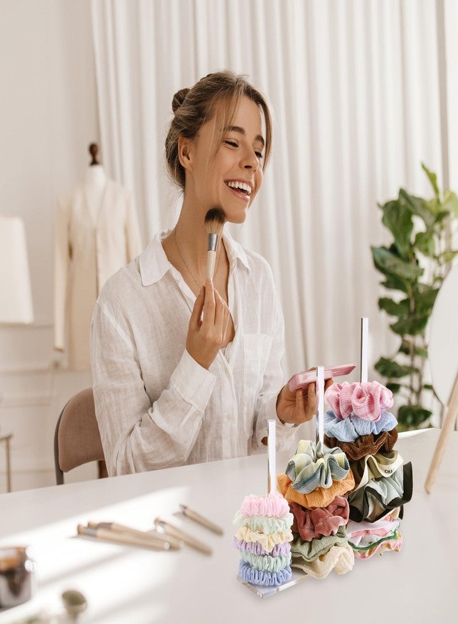 سمك حامل ربطات شعر من الأكريليك بثلاث طبقات من SMUK، عبوة من قطعتين، منظم ربطات شعر شفاف للنساء والفتيات المراهقات، هدية مثالية لربطات الشعر. - Image 4