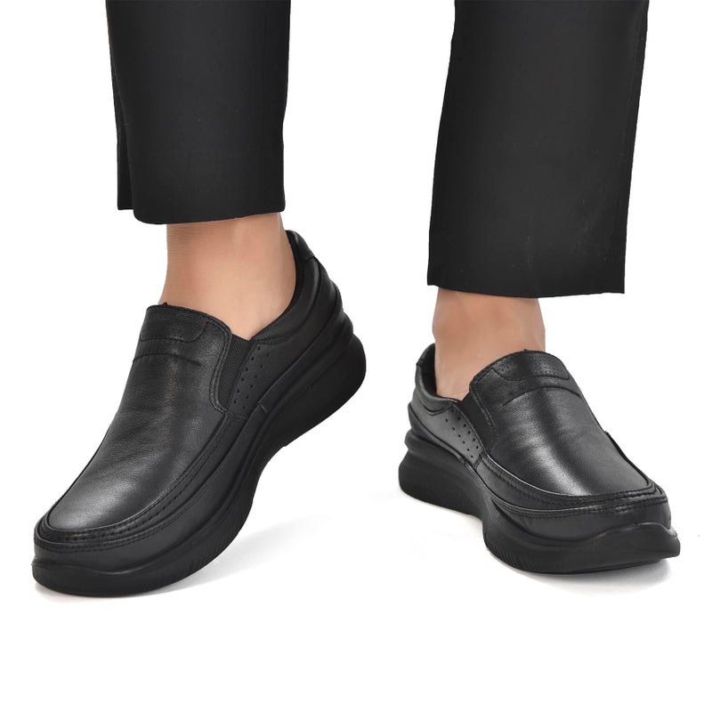 Cheval Men's Slip On Casual Loafers, Comfortable Walking Shoes for Men, Lightweight Dress Shoes for Office Driving Black - Image 2