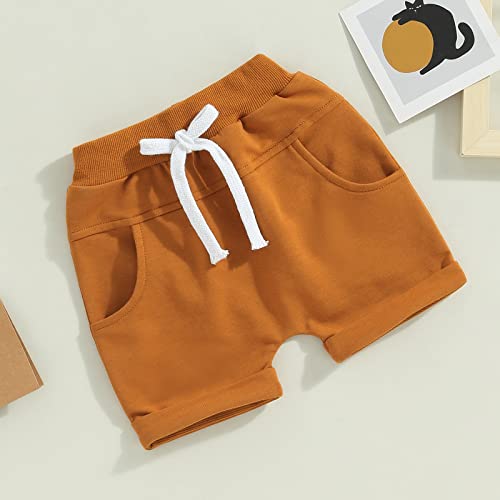 DSORVICD 3 Pack Toddler Baby Boy Shorts Solid Color Drawstring Elastic Waist Jogger Shorts Summer Casual Short Pants (Style-1, 6-12 Months) - Image 5