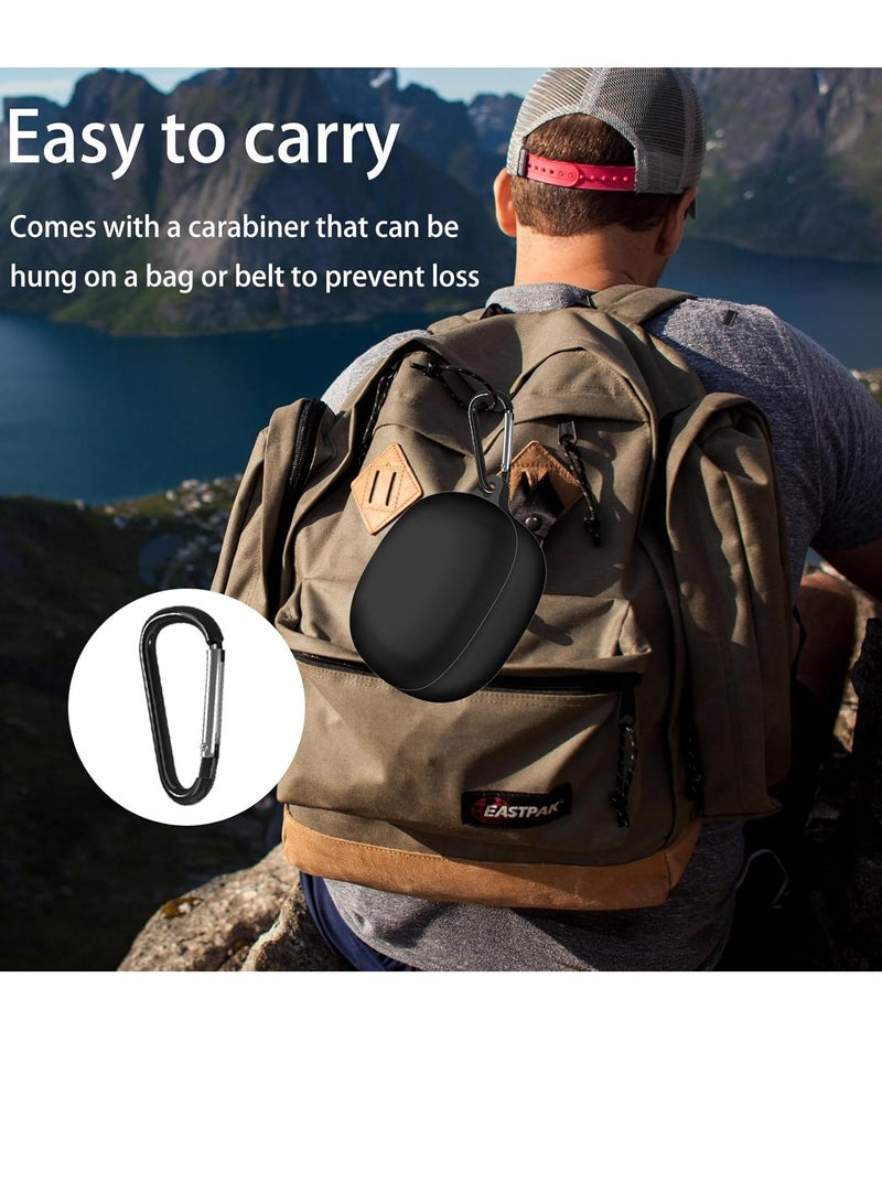 shomira Silicone Case for Huawei FreeBuds Pro 3 with Carabiner, Soft and Flexible, Ultra-Thin Shockproof Cover Slim-Fit Anti-Fall Earphone Case for Huawei FreeBuds Pro 3. (Black) - Image 4