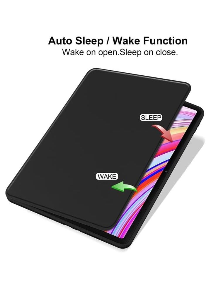 VKL Clear Back Case Compatible with Honor Pad 9 PRO / V8 PRO 12.1 inch with Pen Holder, 360 Degree Swivel Stand Flip Smart Tablet Cover Auto Sleep/Wake Tablet Case (Black) - Image 2