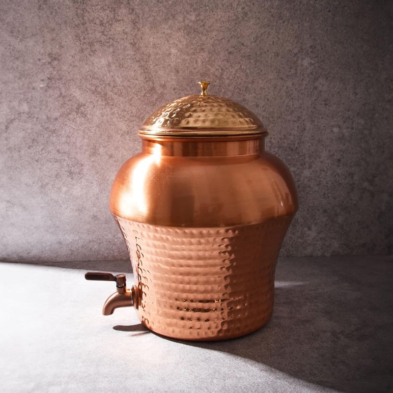 Healthsmith Healthsmith Pure Copper Mushroom Water Dispenser Leak Proof Water Dispenser with Tap 8 Liters 32 cm x 26 cm  - Image 2