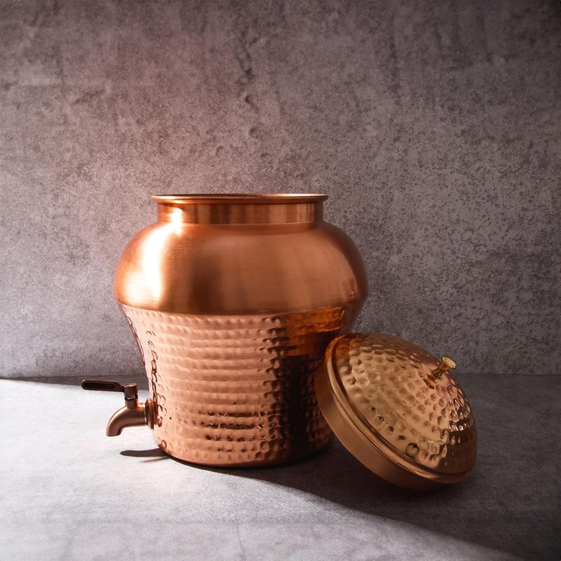 Healthsmith Healthsmith Pure Copper Mushroom Water Dispenser Leak Proof Water Dispenser with Tap 8 Liters 32 cm x 26 cm  - Image 3