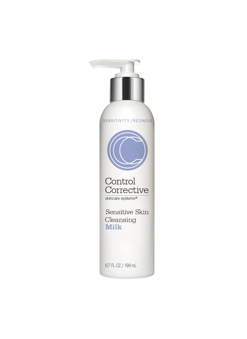 CONTROL CORRECTIVE SKIN CARE SYSTEMS - CONTROL CORRECTIVE Sensitive Skin Cleansing Milk, 6.7 Oz - Creamy, Calming Cleanser With Soothing Liden Flower, Gentle, Comfrey, Aloe Vera, Chamomomile Extracts, Removes Make-Up & Daily Build Up - Image 1