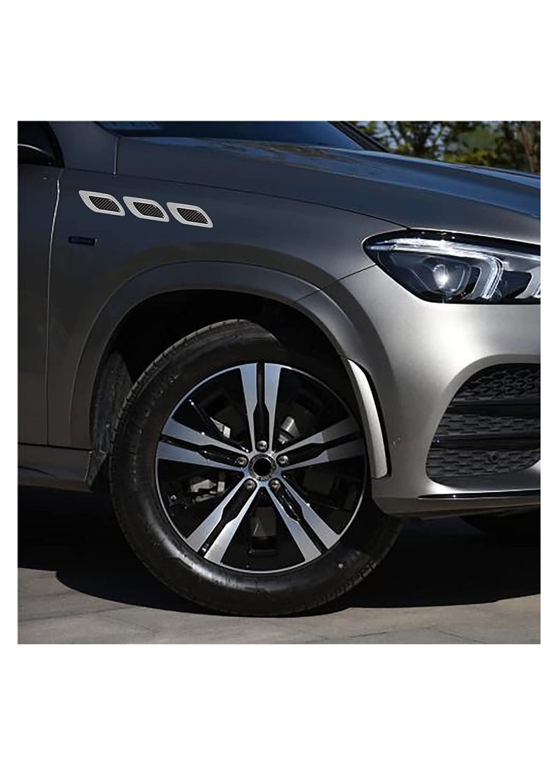 Y&D - 6pcs Car Warning Safety Reflective Stickers DIY Body Decorative Bumper Stickers, Crash Strips, Fender White - Image 1