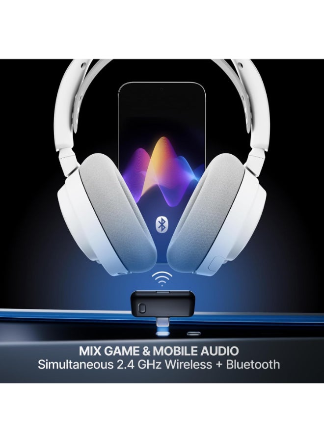 SteelSeries Arctis Nova 7P Gen 2 Wireless Gaming Headset for PS5 & PS4, Dual 2.4 GHz + Bluetooth, 360° Spatial Audio, AI Noise-Cancelling Microphone, 50+ Hour Battery, USB-C Charging, Multi-Platform, White | 61745 - Image 3